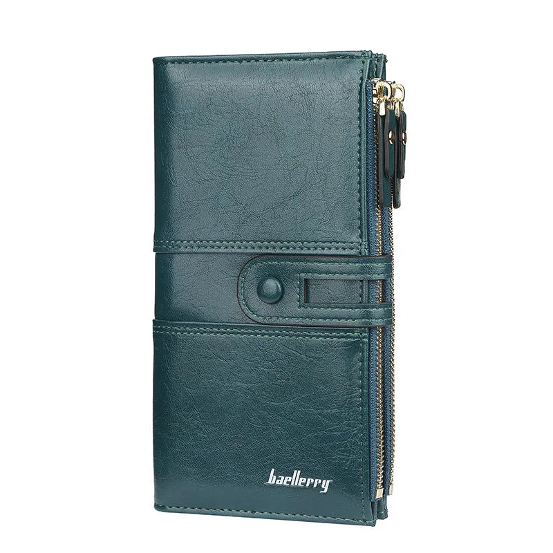 Customizable Long Leather Wallet Women