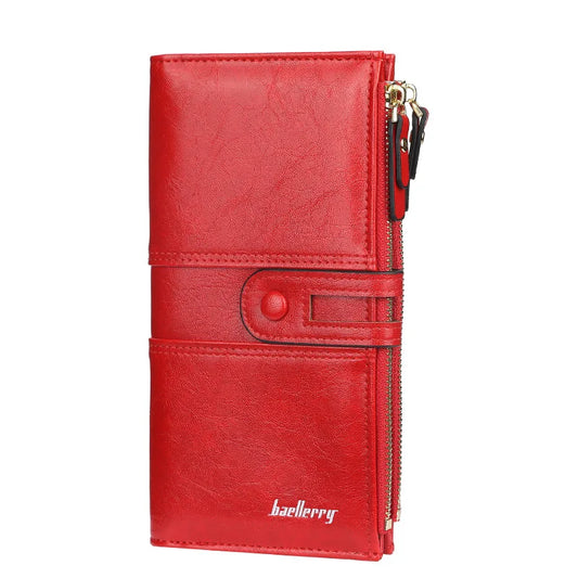 Customizable Long Leather Wallet Women