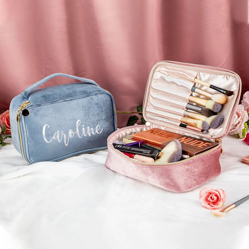 Customizable Velvet Toiletry Case