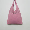 Load image into Gallery viewer, Knitted Wool Tote Bag Customizable Embroidery Light Pink
