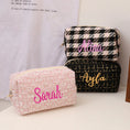 Load image into Gallery viewer, Personalized Embroidered Makeup Bag Plaid
