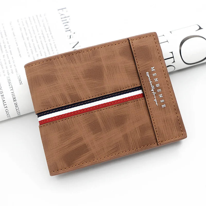 Customizable Small PU Leather Wallet Men