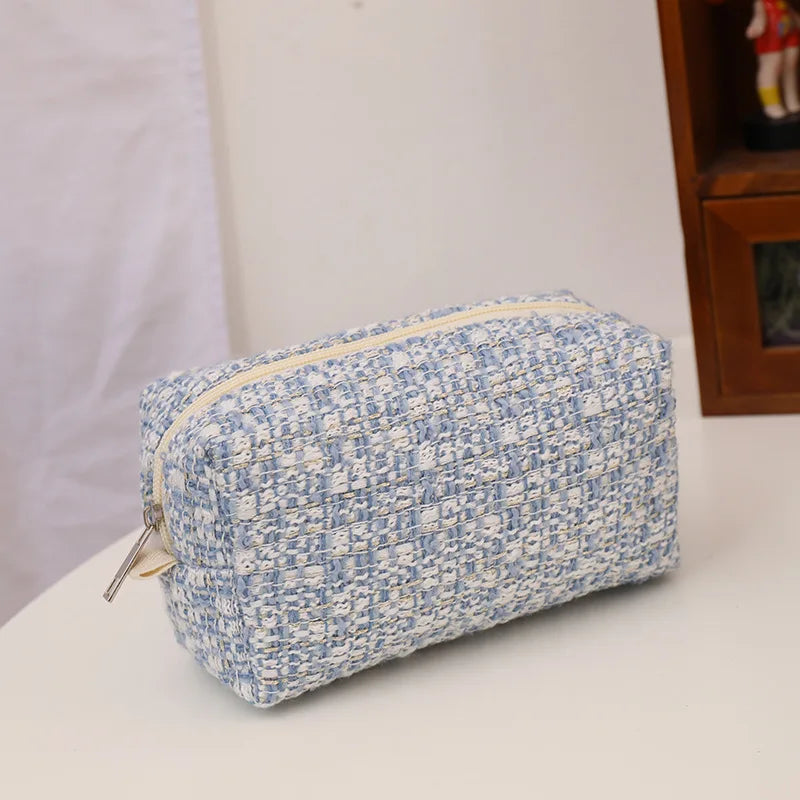 Personalized Embroidered Makeup Bag Plaid