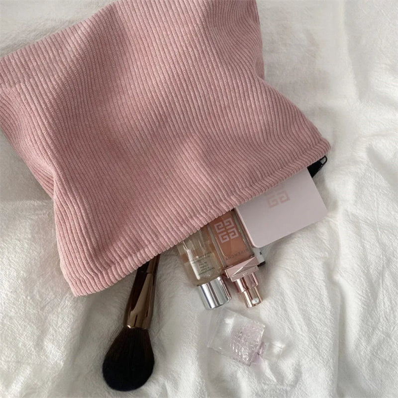 Customizable Corduroy Makeup Bag