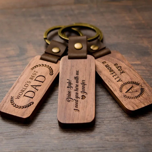 Customizable Wooden Key Ring