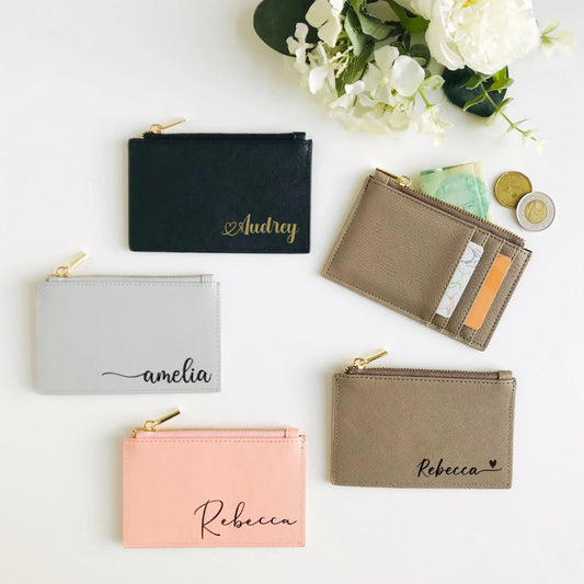 Personalized Card Holder With Zipper