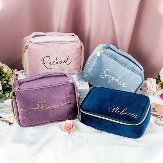 Customizable Velvet Toiletry Case