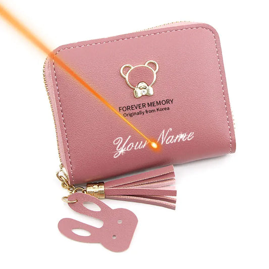 Customizable Mini Wallet With Teddy Bear