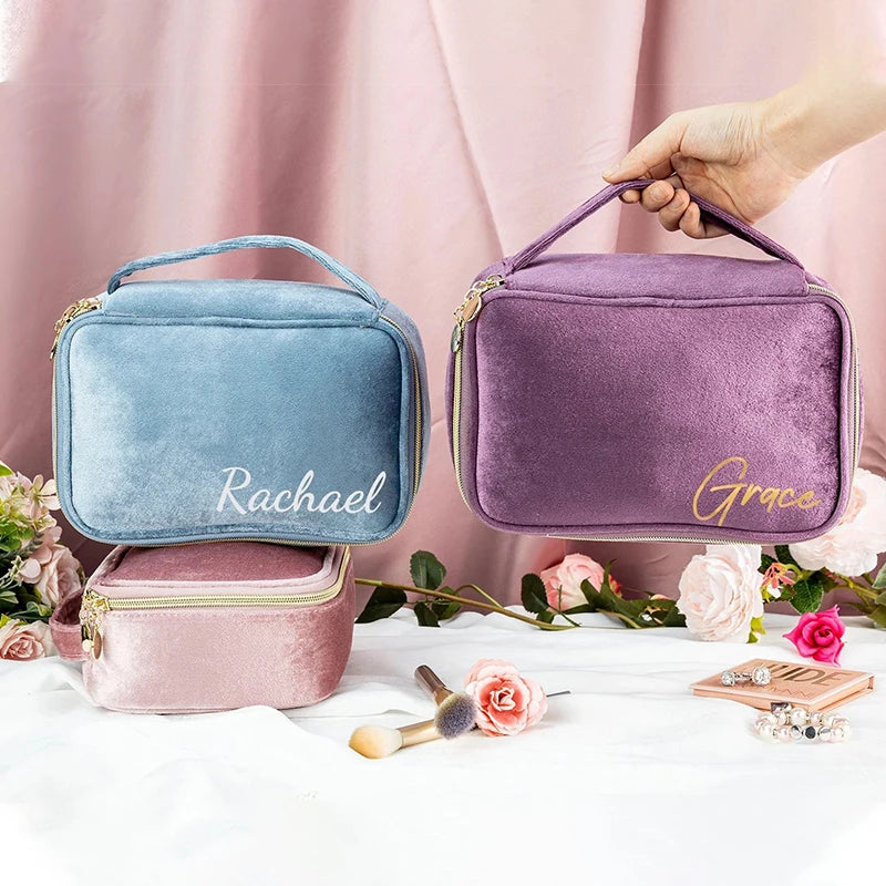 Customizable Velvet Toiletry Case