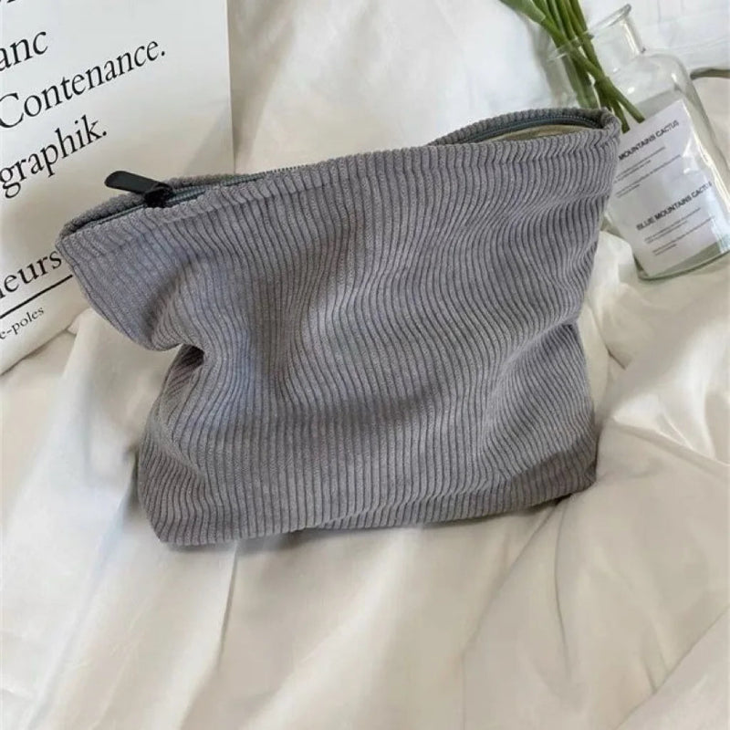 Customizable Corduroy Makeup Bag