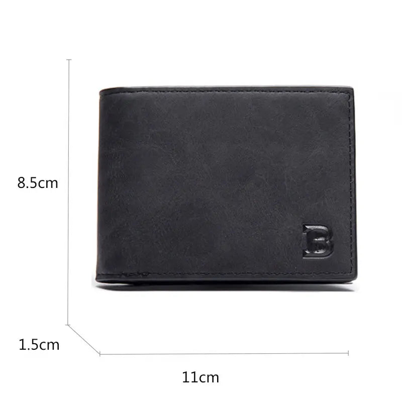 Men PU Leather Short Wallet Customizable