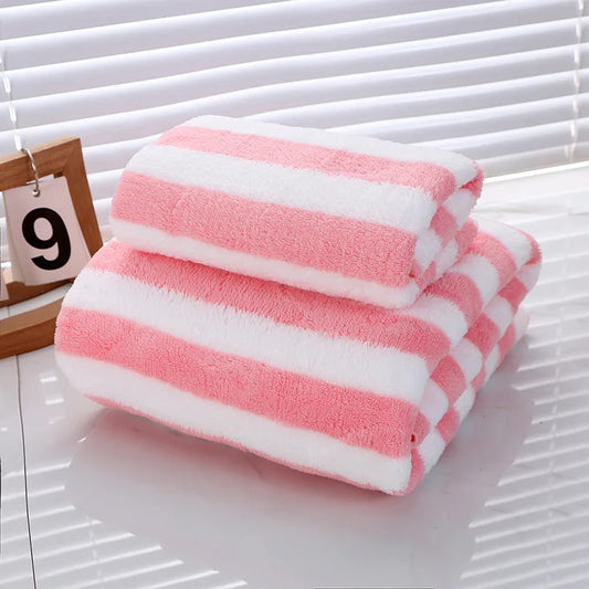 Personalized Striped Bath Towel