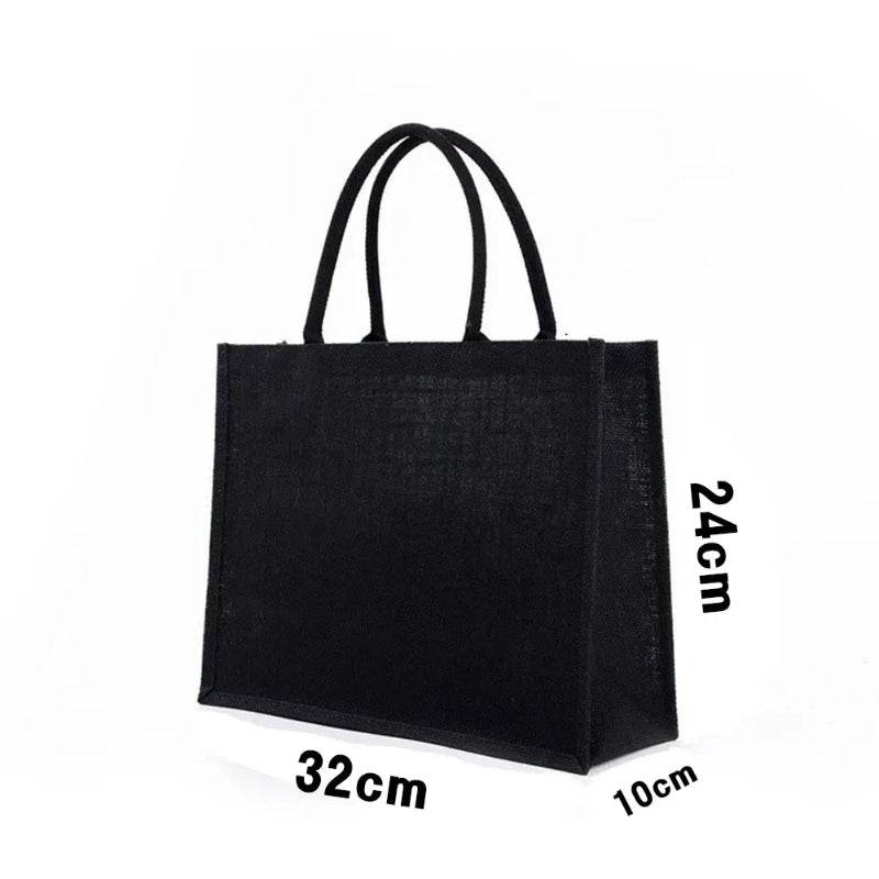 Straw Bag Customizable Black or White