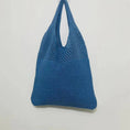 Load image into Gallery viewer, Knitted Wool Tote Bag Customizable Embroidery Blue
