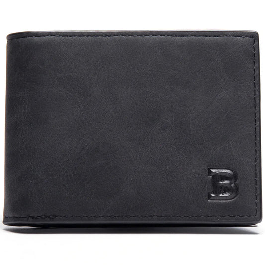 Men PU Leather Short Wallet Customizable