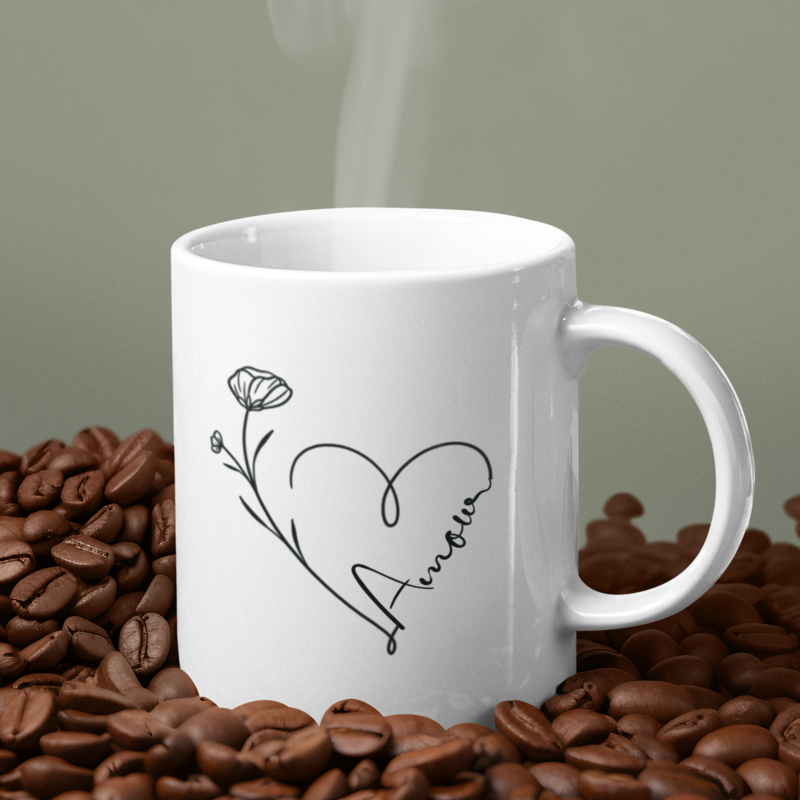 Mug White Amour Heart