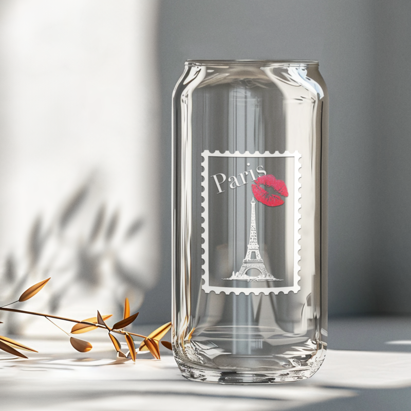 Glass Tumbler Stamp Paris