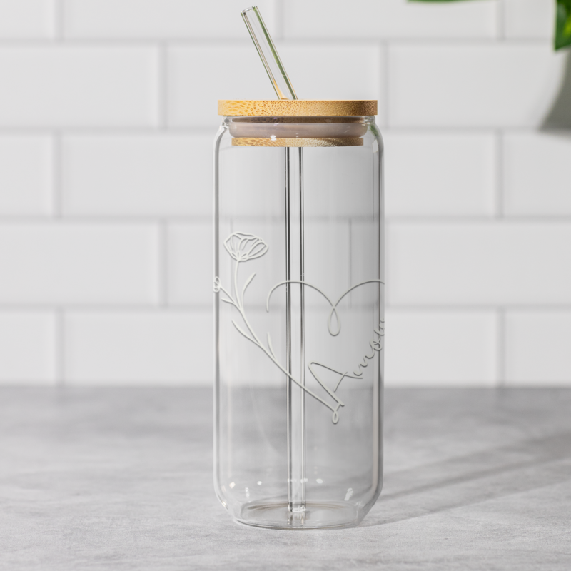 Glass Tumbler Amour Heart