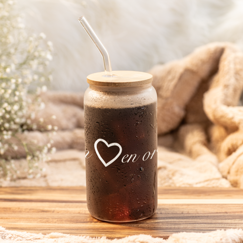 Glass Tumbler Tu as Un Coeur en Or