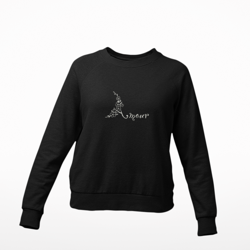 Sweater Black Amour With Flowers