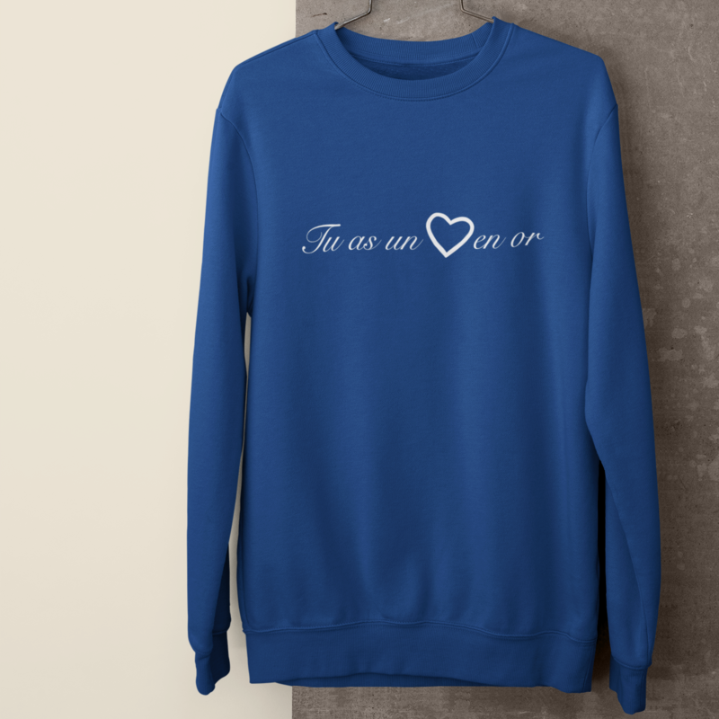 Sweater Navy Tu as un Coeur en Or