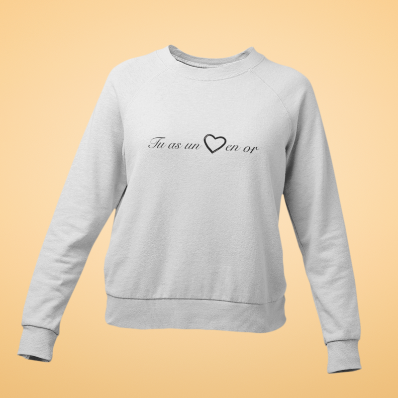 Sweater Gray Tu as un Coeur en Or