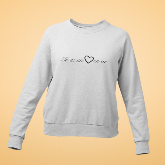 Sweater Gray Tu as un Coeur en Or