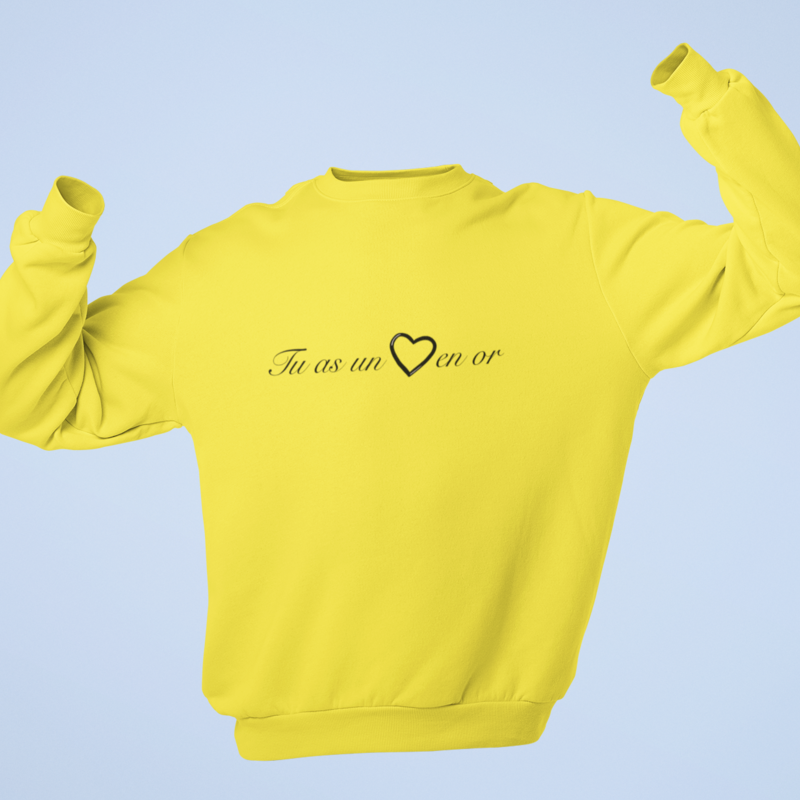 Sweater Yellow Tu as un Coeur en Or