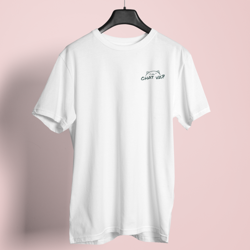 Tee Shirt White Chat Va