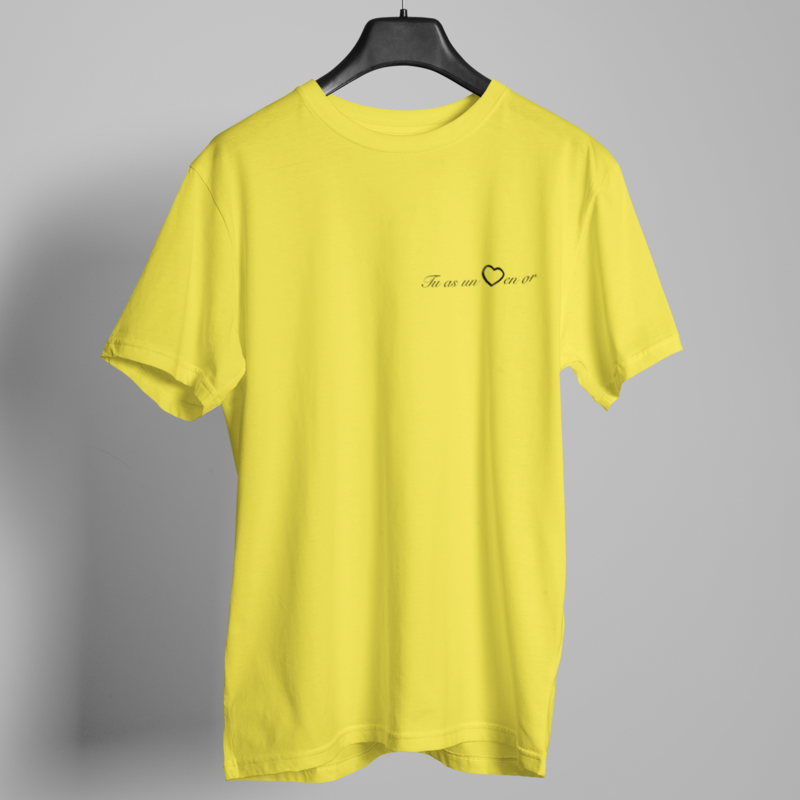 Tee Shirt Yellow Tu as Un Coeur en Or