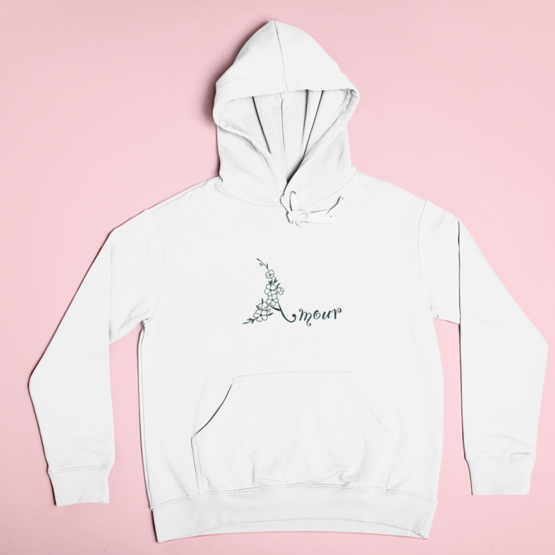 Hoodie White Amour With Flowers