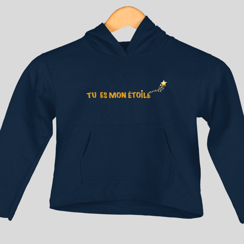 Child Hoodie Navy Tu es Mon Etoile