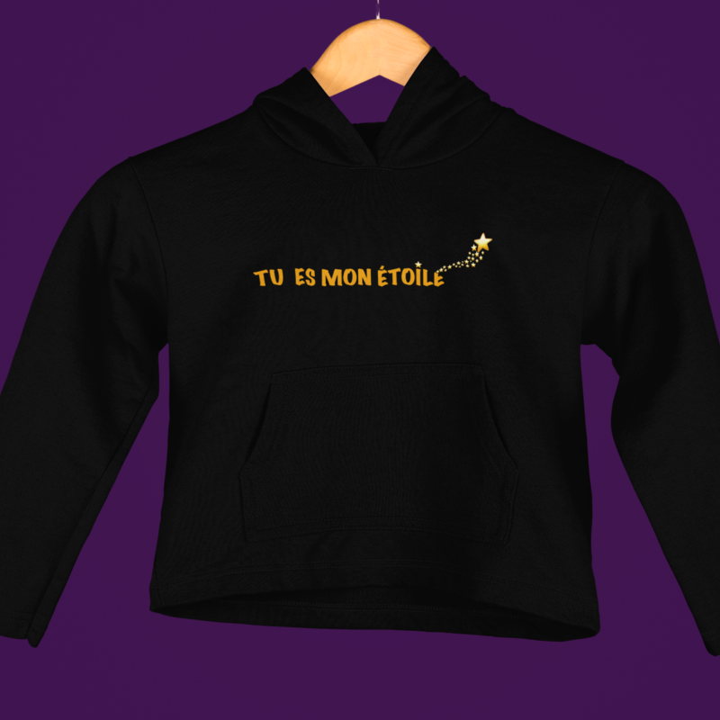 Child Hoodie Black Tu es Mon Etoile