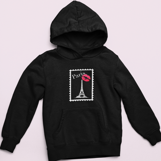 Hoodie Black Stamp Paris