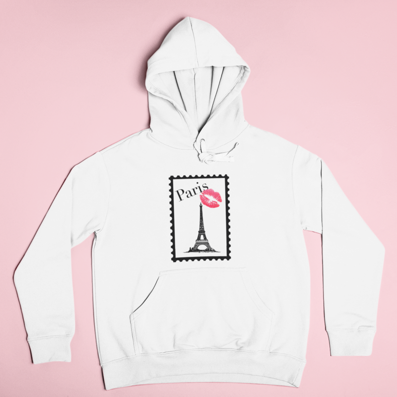 Hoodie White Stamp Paris