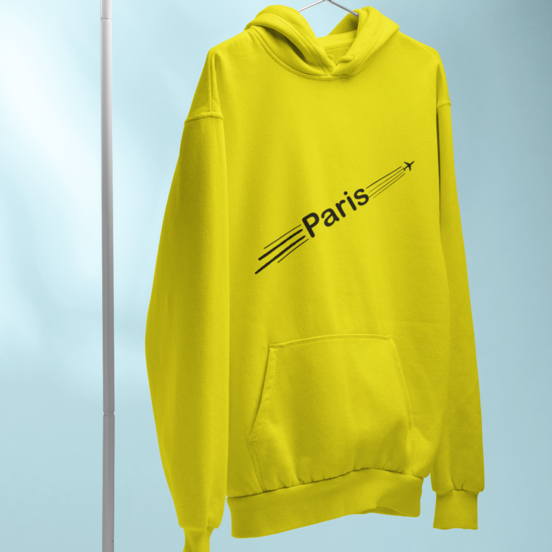 Hoodie Yellow Airplane Paris