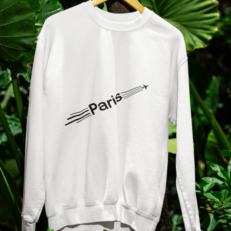 Sweater White Airplane Paris