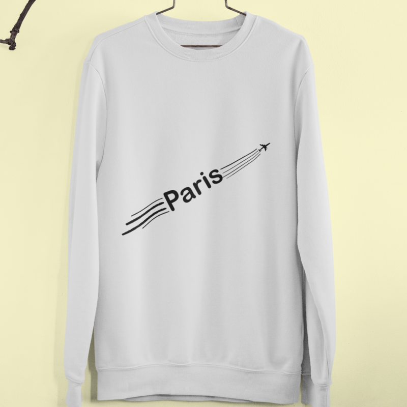 Sweater Gray Airplane Paris