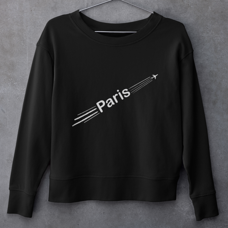 Sweater Black Airplane Paris