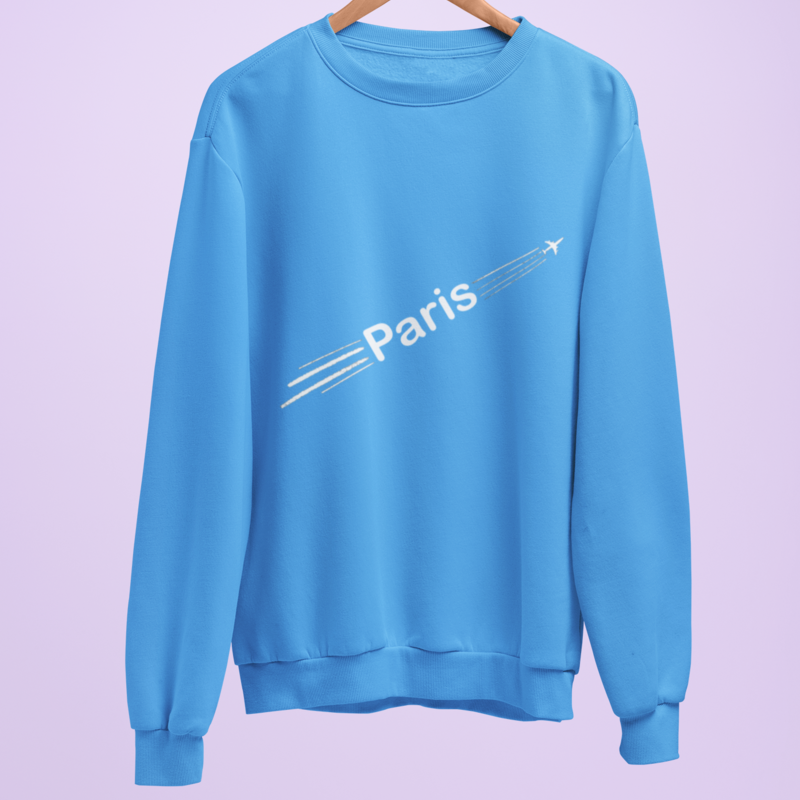 Sweater Blue Airplane Paris