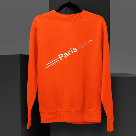 Sweater Orange Airplane Paris