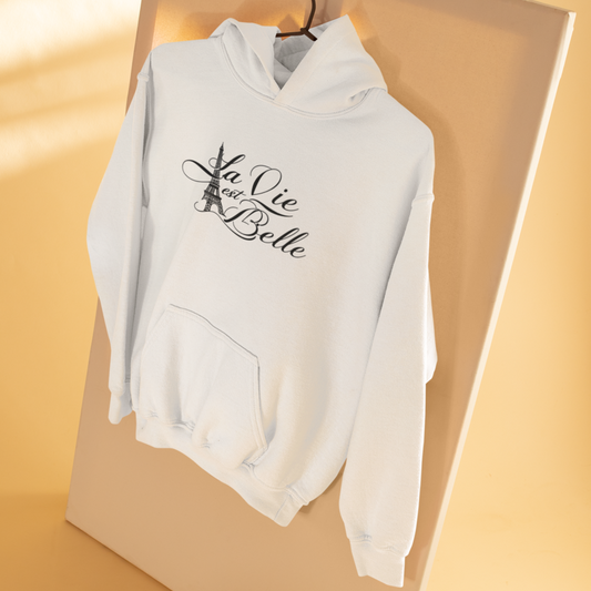 Hoodie white La Vie Est Belle