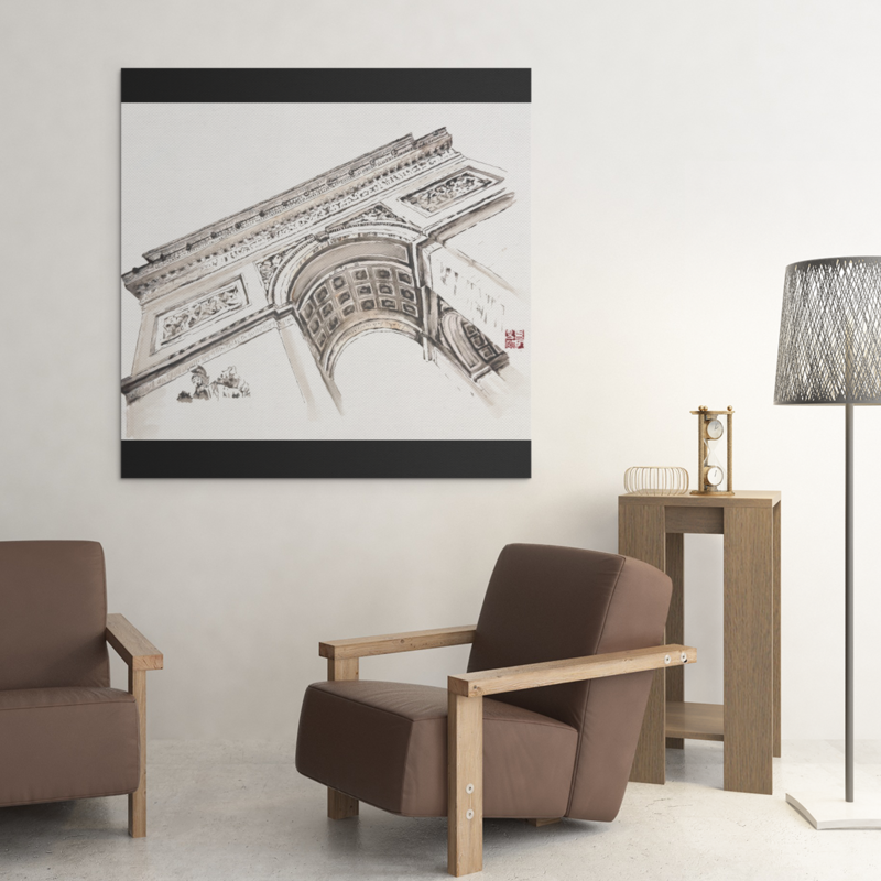 Official Watercolor Painting of Arch of Triomphe Paris