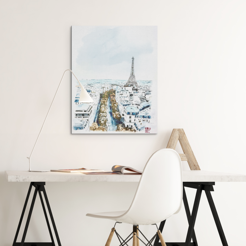 Official Watercolor Painting of Tower Eiffel