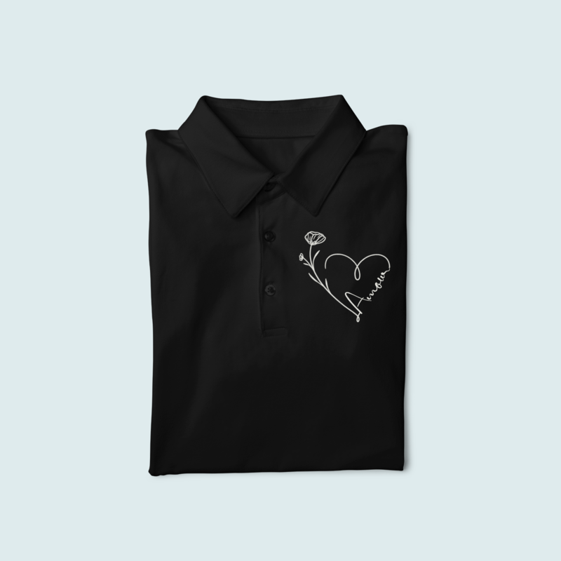 Polo Shirt Amour With Flowers