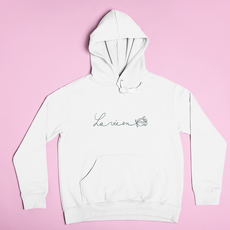 Hoodie La Vie en Rose White