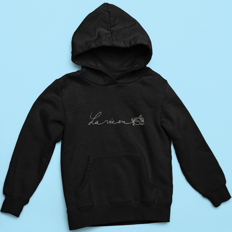 Hoodie La Vie en Rose Black