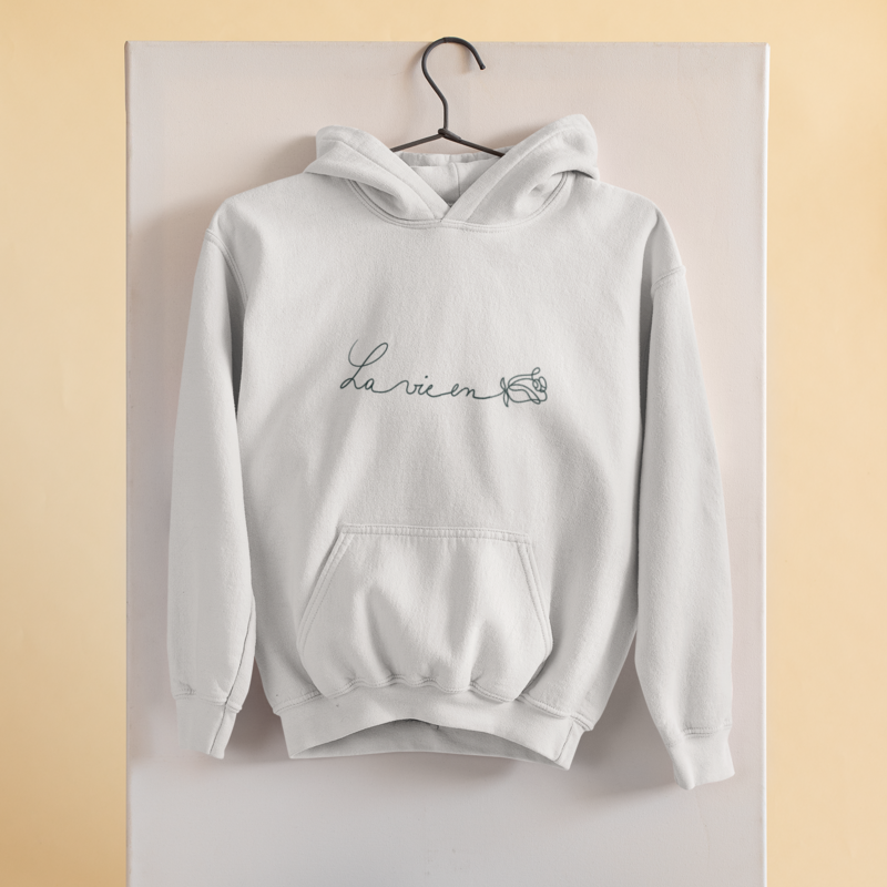 Hoodie La Vie en Rose Gray