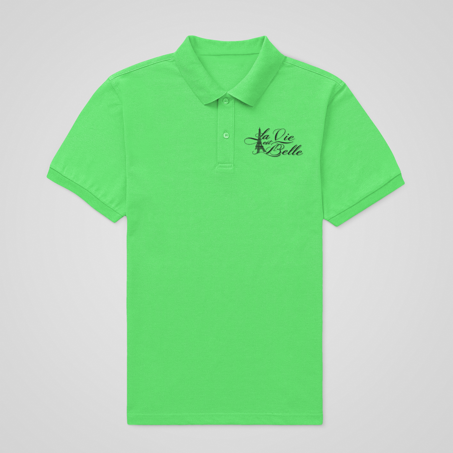 Polo Shirt La Vie Est Belle Customizable green