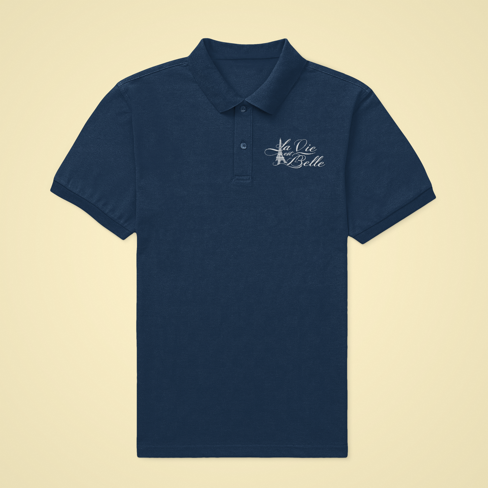 Polo Shirt La Vie Est Belle Customizable blue